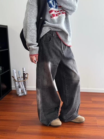 Nine Acid Washed Wide Leg Jeans-korean-fashion-Jeans-Nine's Closet-OH Garments