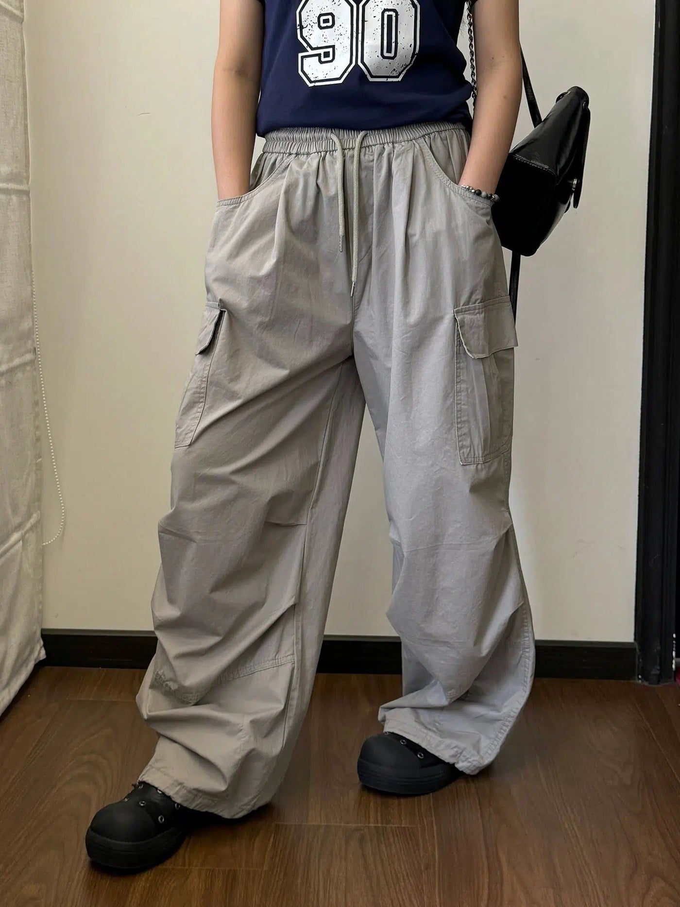 Nine Adjustable Cargo Track Pants-korean-fashion-Pants-Nine's Closet-OH Garments