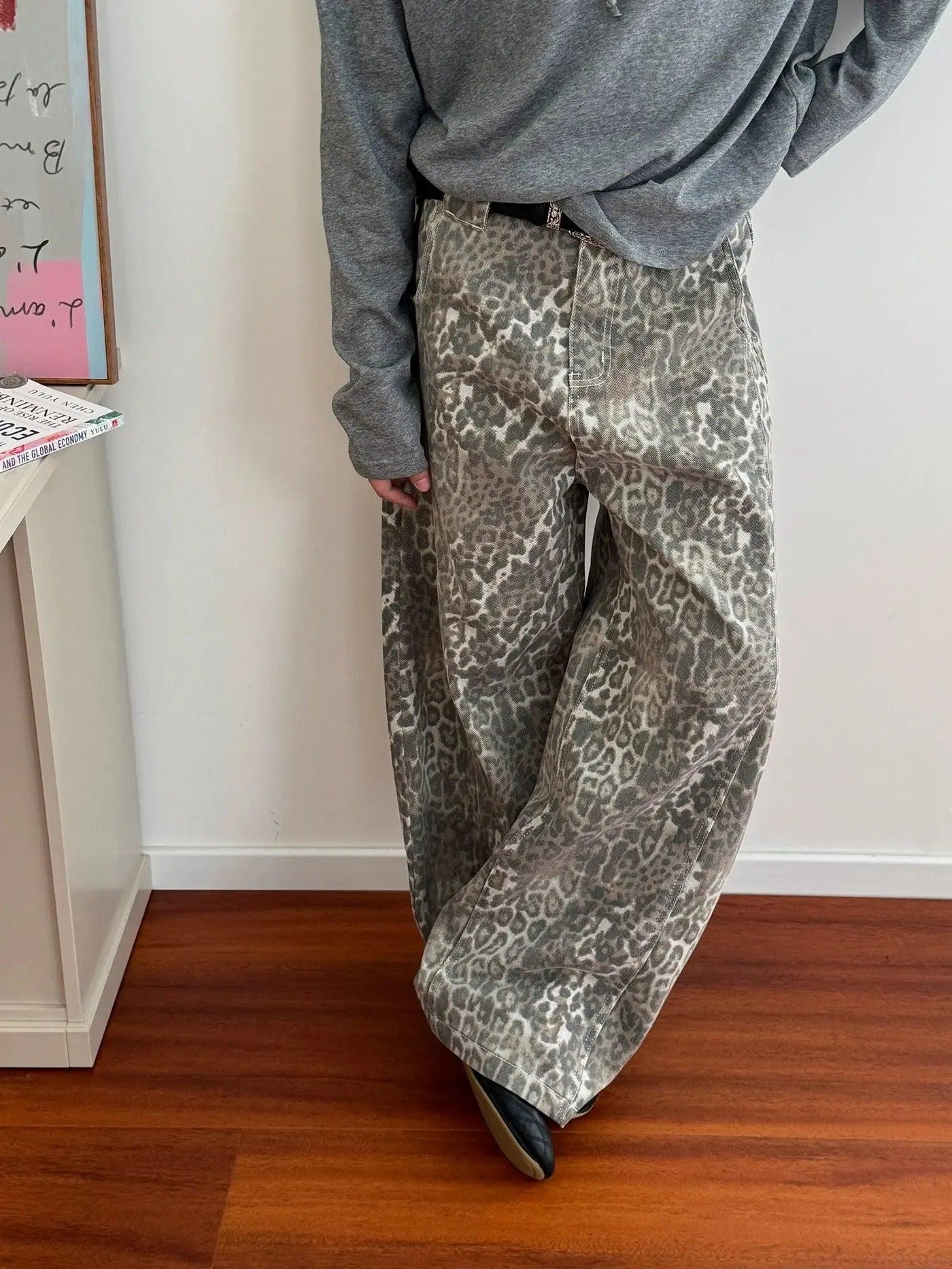 Nine Animal Print Regular Fit Jeans-korean-fashion-Jeans-Nine's Closet-OH Garments