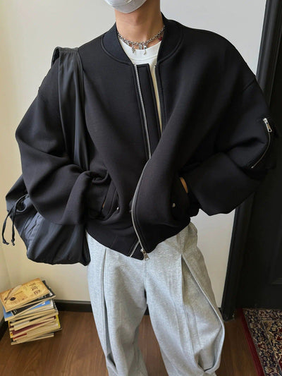 Nine Arm Pocket Varsity Jacket-korean-fashion-Jacket-Nine's Closet-OH Garments