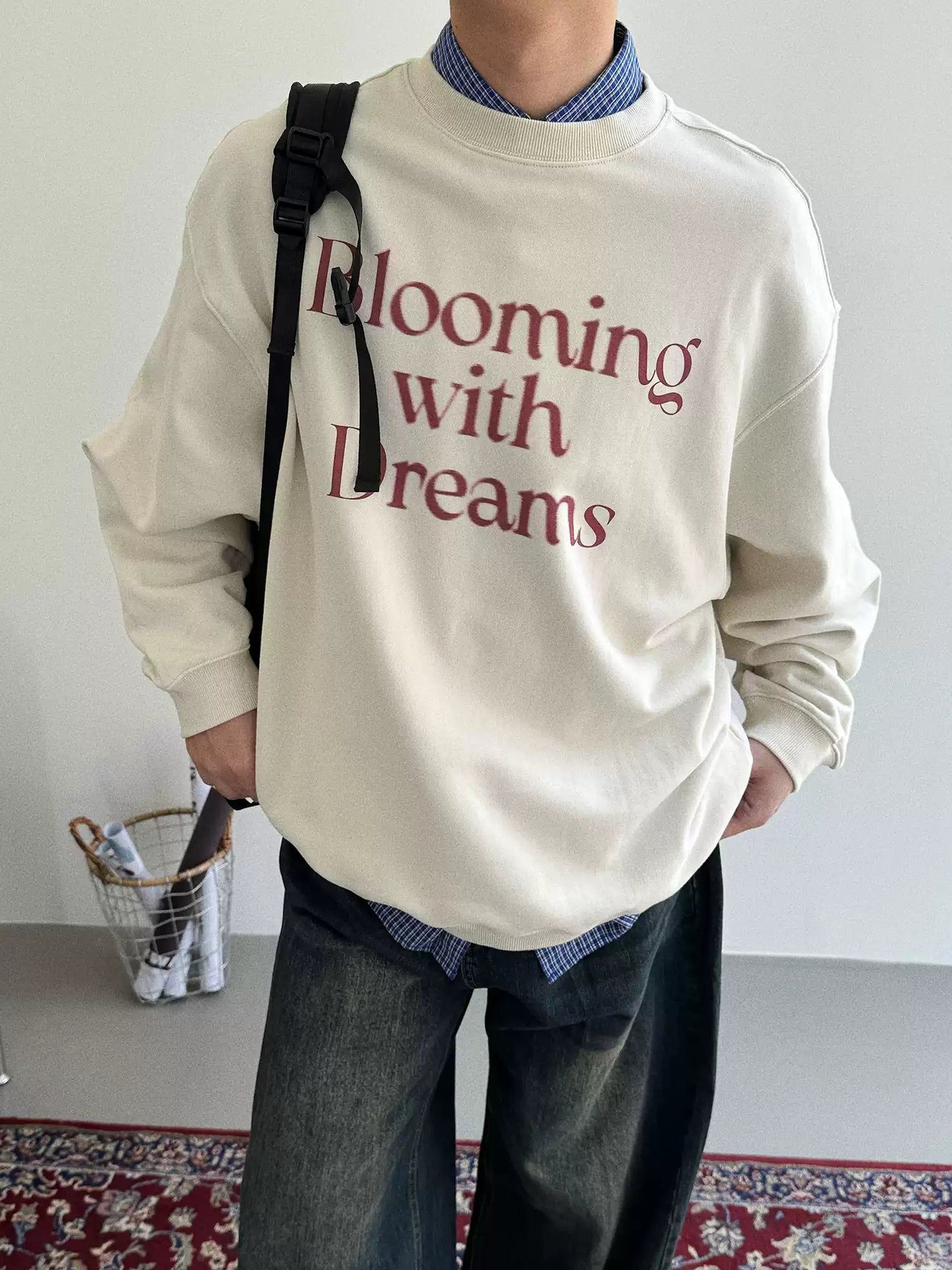 Nine Blooming With Dreams Crewneck-korean-fashion-Crewneck-Nine's Closet-OH Garments