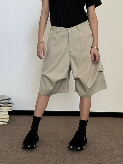 Nine Buttoned Knee Denim Shorts-korean-fashion-Shorts-Nine's Closet-OH Garments
