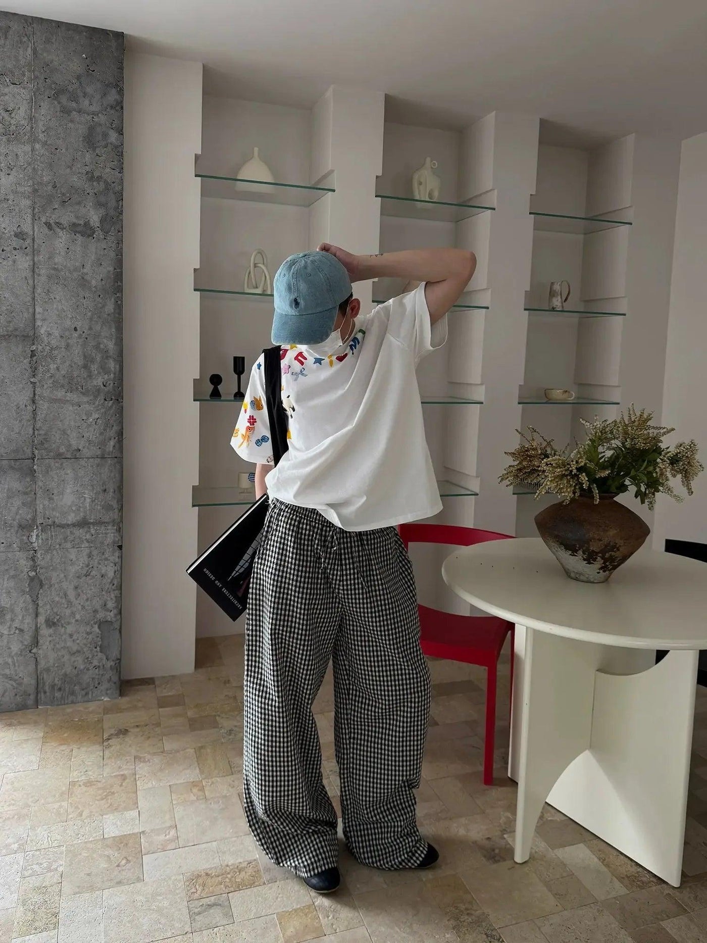 Nine B&W Checked Pants-korean-fashion-Pants-Nine's Closet-OH Garments