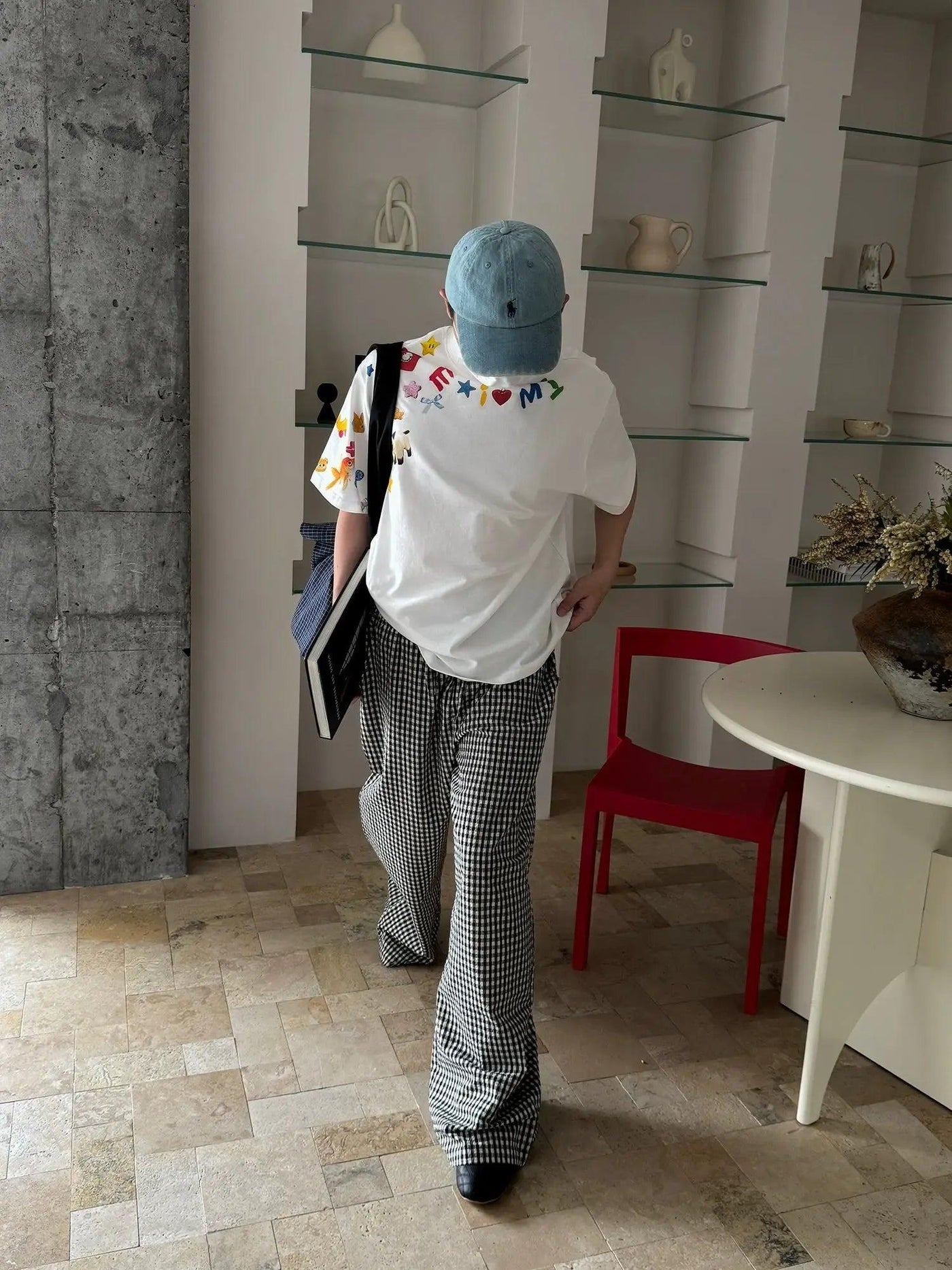 Nine B&W Checked Pants-korean-fashion-Pants-Nine's Closet-OH Garments