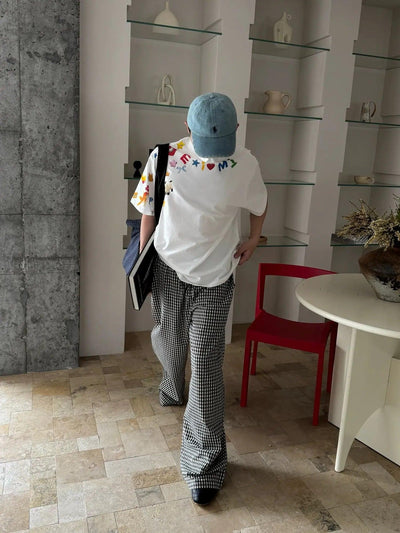 Nine B&W Checked Pants-korean-fashion-Pants-Nine's Closet-OH Garments