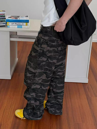 Nine Camouflage Cargo Pants-korean-fashion-Pants-Nine's Closet-OH Garments