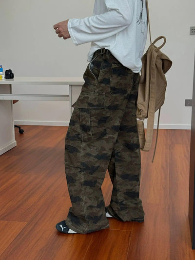 Nine Camouflage Mutli-Pockets Cargo Pants-korean-fashion-Pants-Nine's Closet-OH Garments