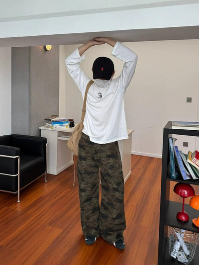 Nine Camouflage Mutli-Pockets Cargo Pants-korean-fashion-Pants-Nine's Closet-OH Garments