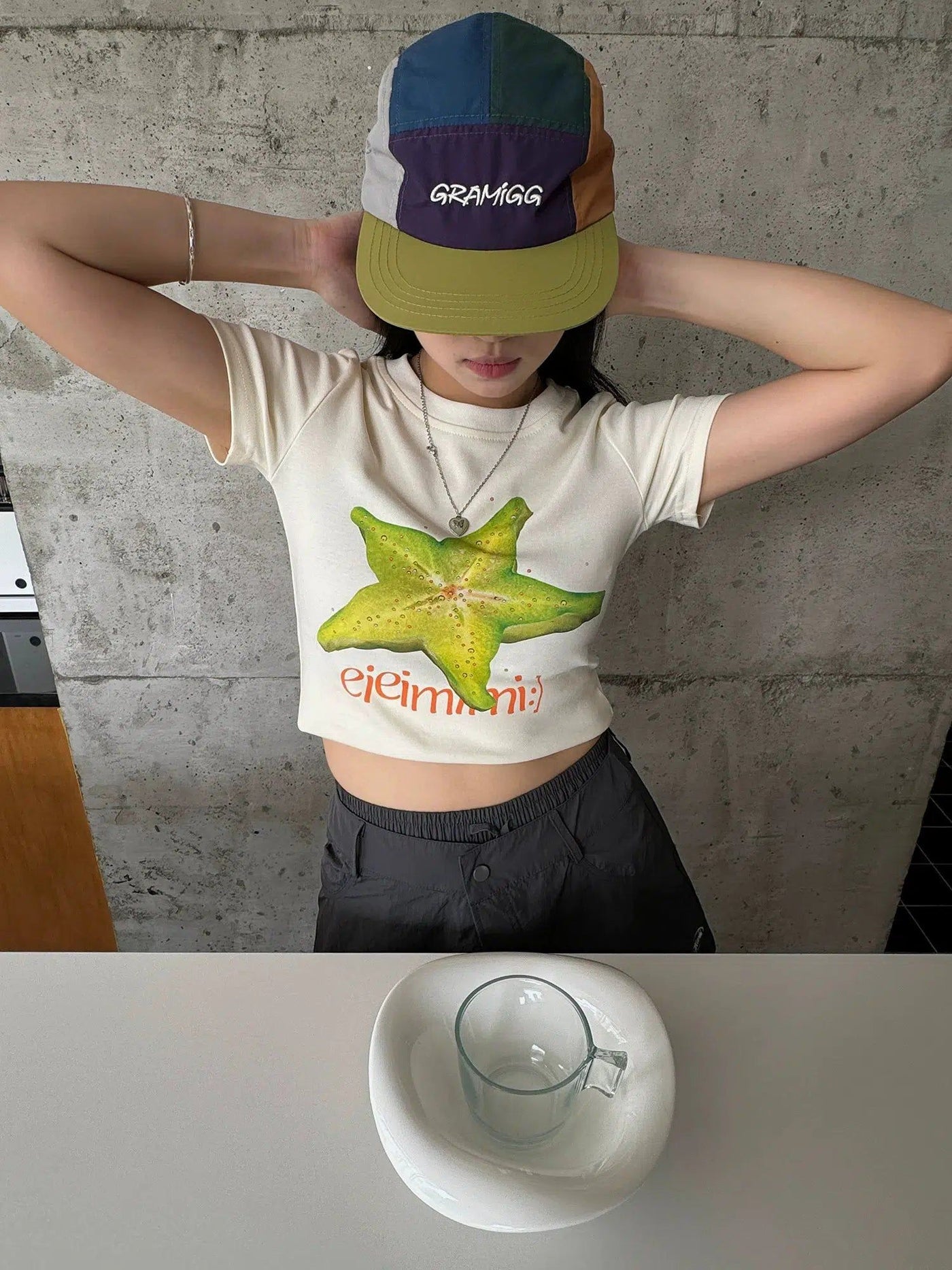 Nine Carambola Fruit Graphic T-Shirt-korean-fashion-T-Shirt-Nine's Closet-OH Garments