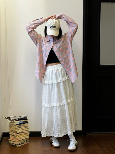 Nine Casual Front Pocket Plaid Shirt-korean-fashion-Shirt-Nine's Closet-OH Garments