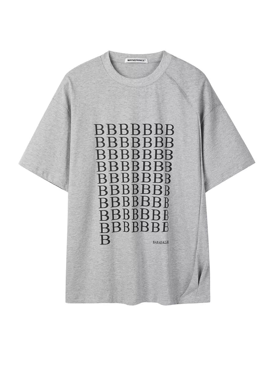 Nine Casual Letter Printed T-Shirt-korean-fashion-T-Shirt-Nine's Closet-OH Garments