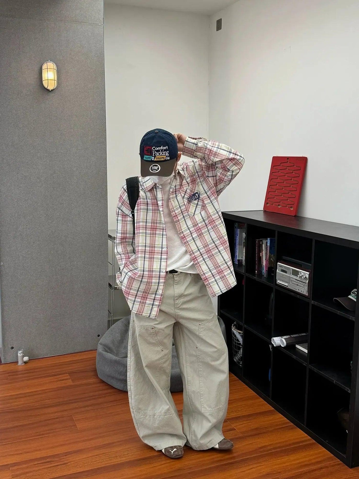 Nine Casual Plaid Pattern Shirt-korean-fashion-Shirt-Nine's Closet-OH Garments
