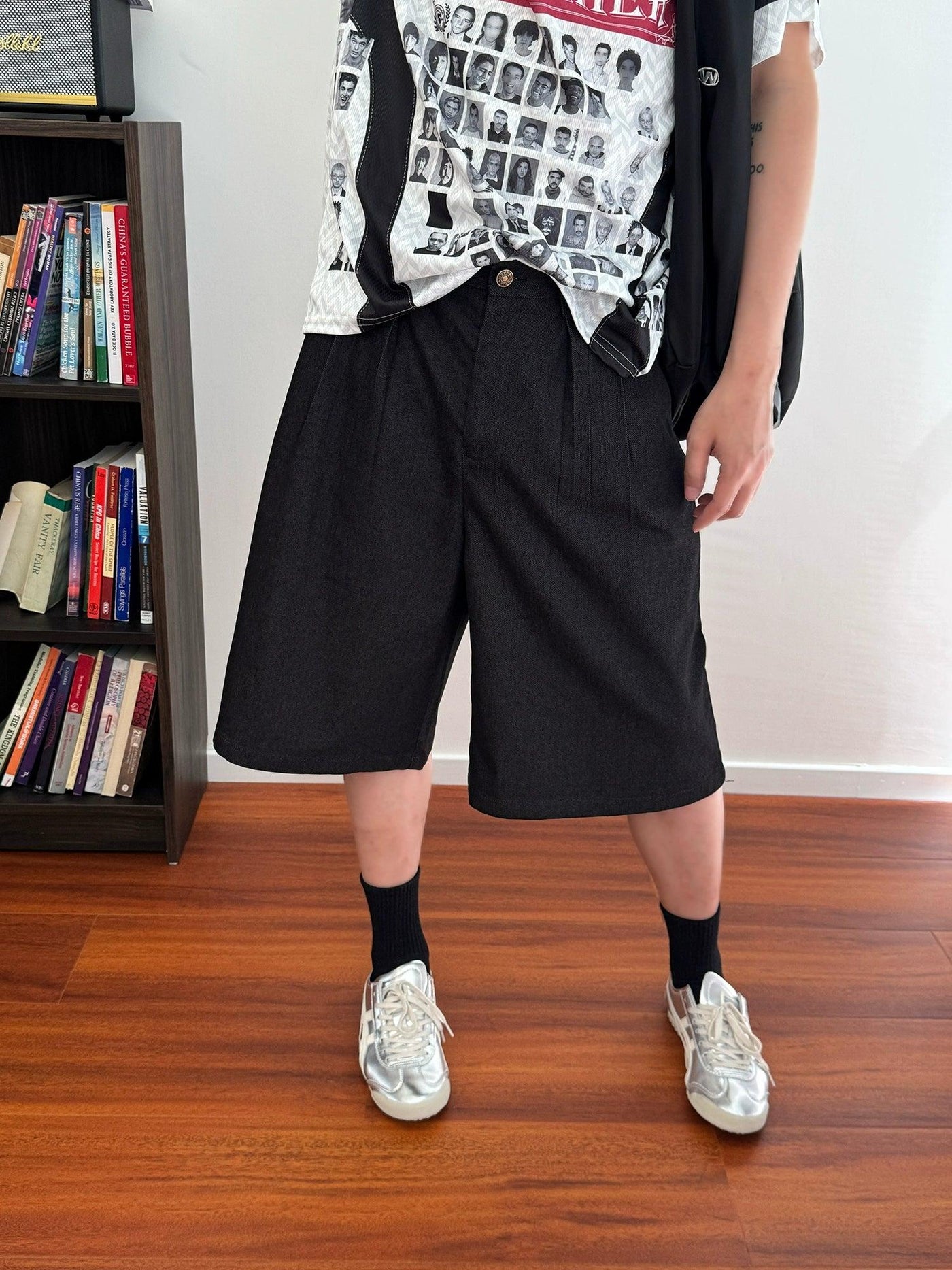 Nine Casual Pleated Shorts-korean-fashion-Shorts-Nine's Closet-OH Garments