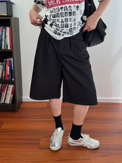 Nine Casual Pleated Shorts-korean-fashion-Shorts-Nine's Closet-OH Garments