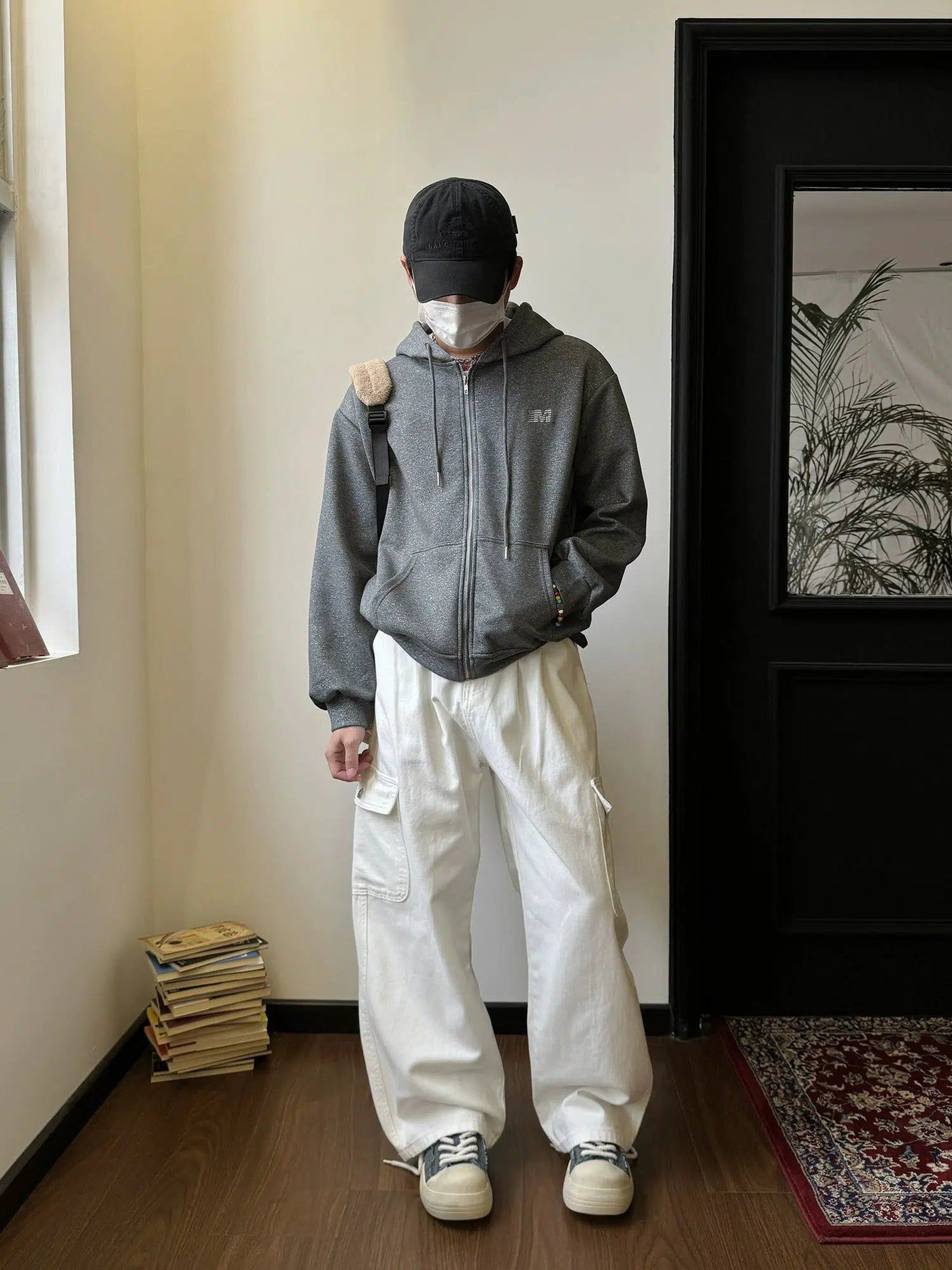 Nine Casual Zipped Hoodie-korean-fashion-Hoodie-Nine's Closet-OH Garments