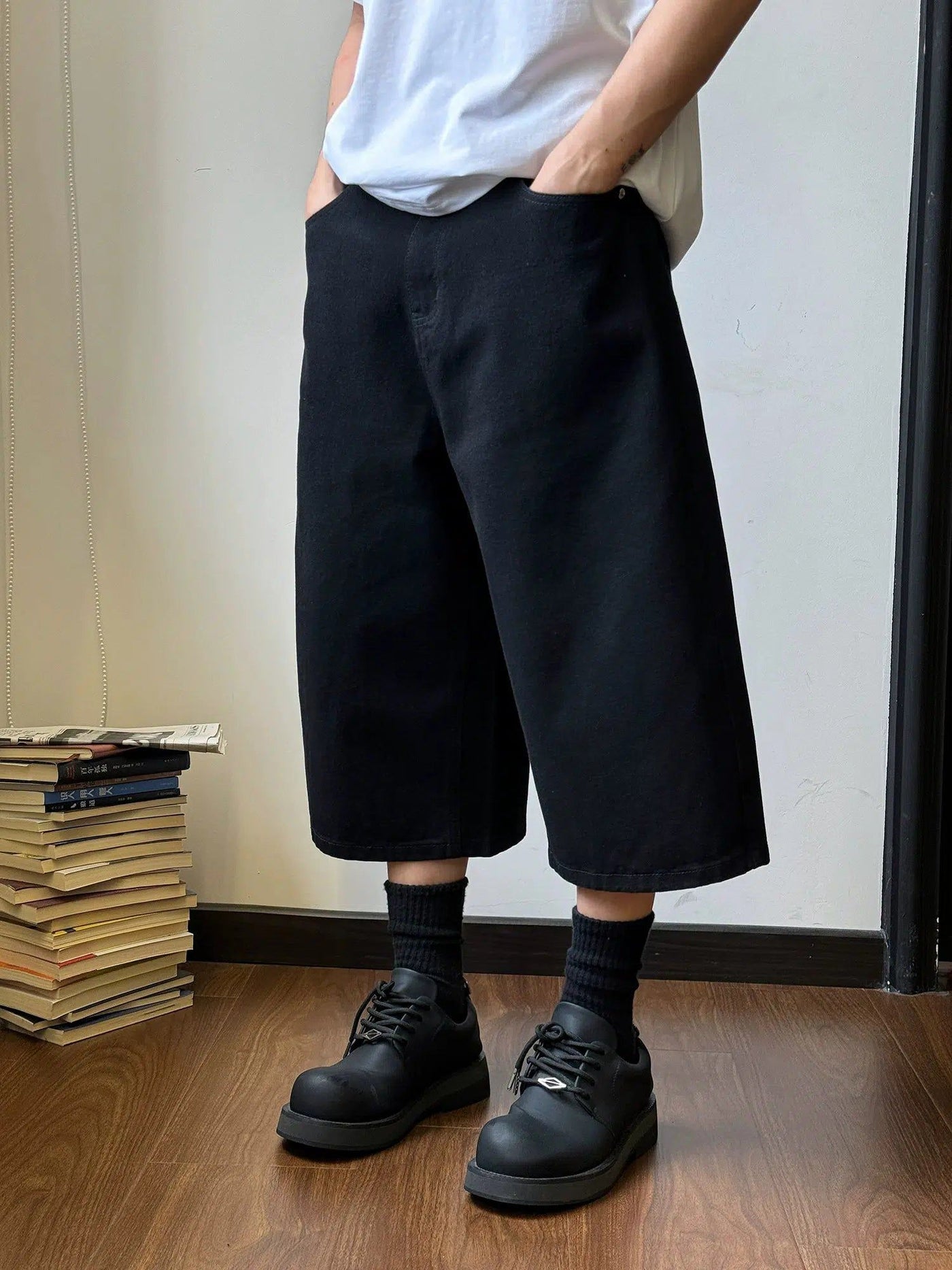 Nine Chic Wide Leg Denim Shorts-korean-fashion-Shorts-Nine's Closet-OH Garments