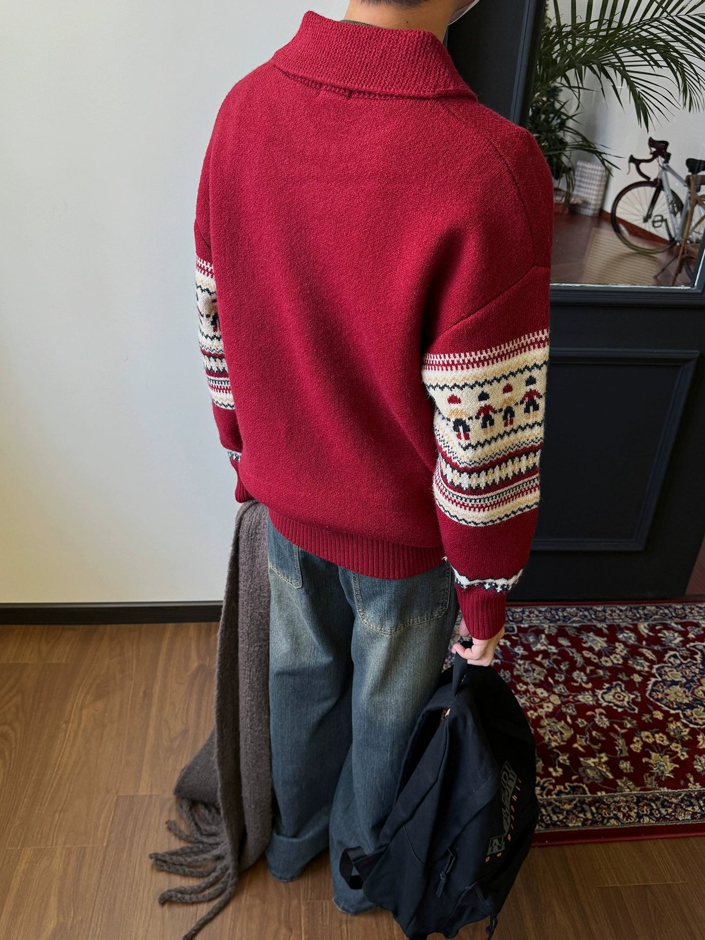 Nine Christmas Pattern Knit Polo-korean-fashion-Polo-Nine's Closet-OH Garments