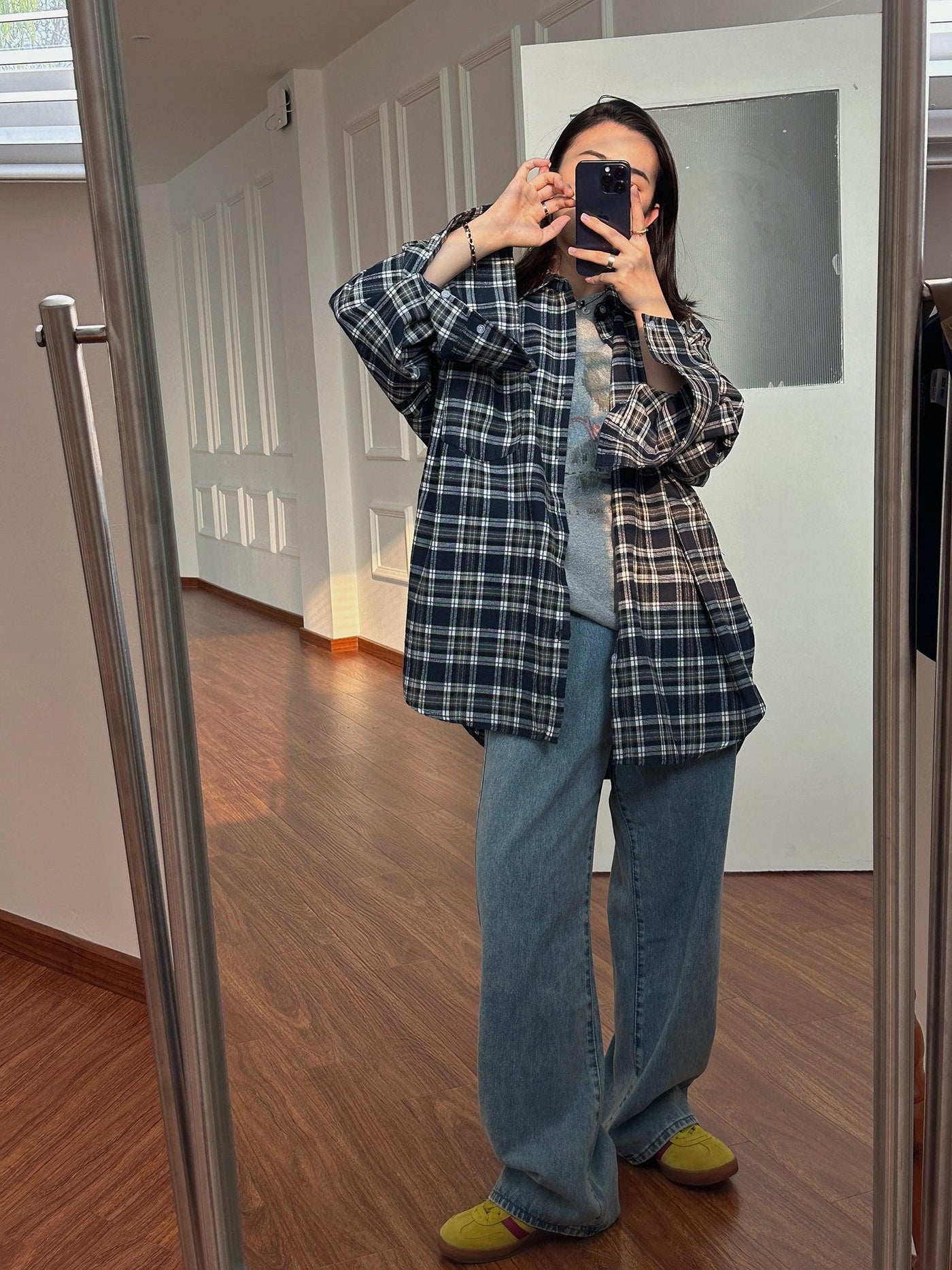Nine Classic Plaid Regular Fit Shirt-korean-fashion-Shirt-Nine's Closet-OH Garments