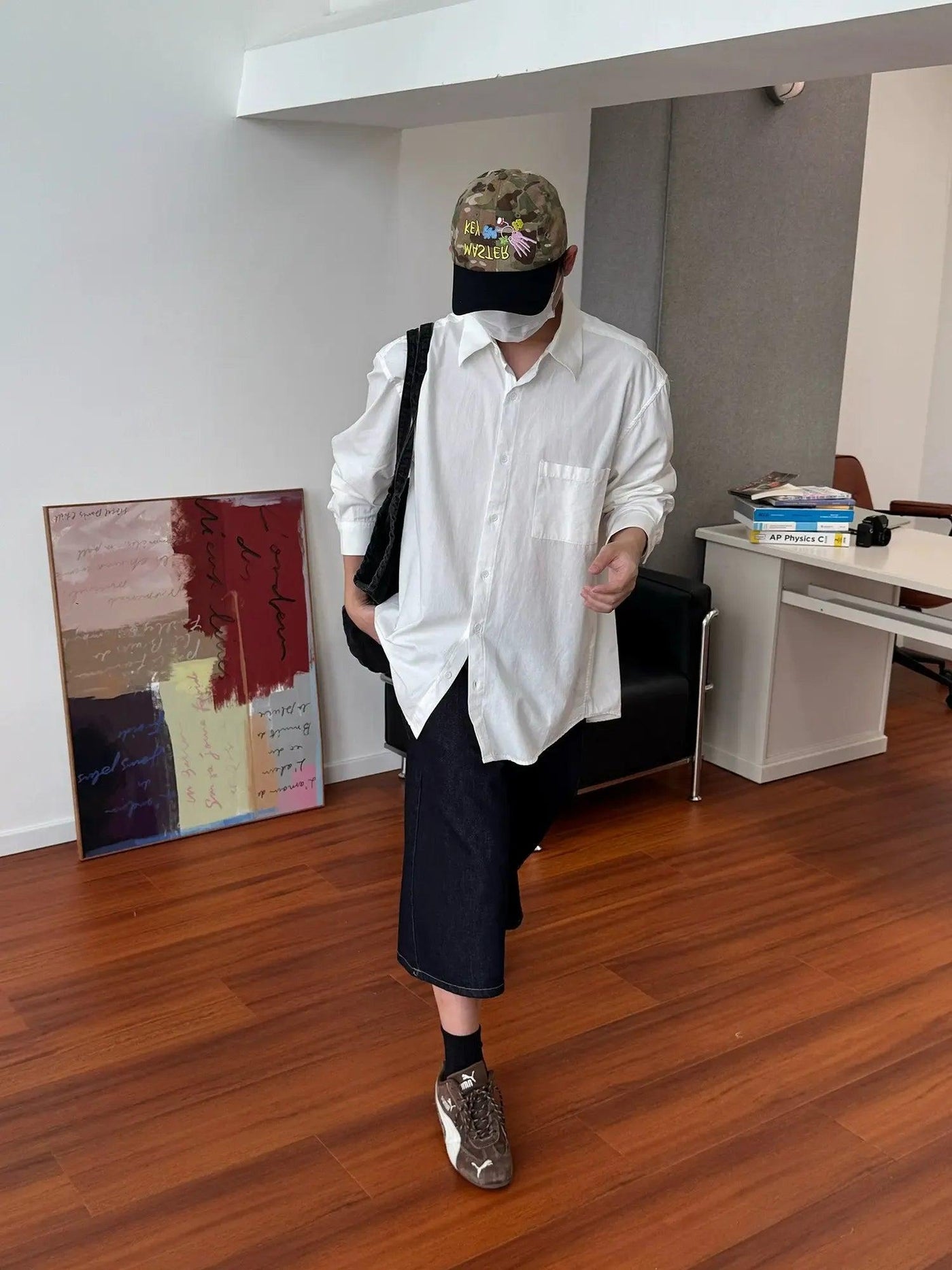 Nine Clean Fit Plain L/S Shirt-korean-fashion-Shirt-Nine's Closet-OH Garments