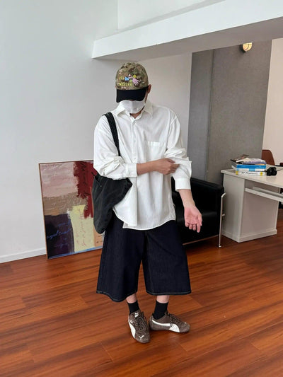 Nine Clean Fit Plain L/S Shirt-korean-fashion-Shirt-Nine's Closet-OH Garments