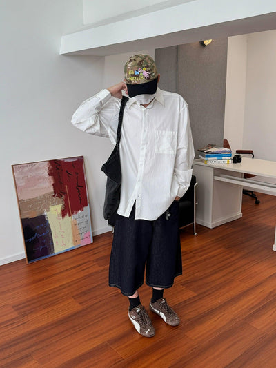 Nine Clean Fit Plain L/S Shirt-korean-fashion-Shirt-Nine's Closet-OH Garments
