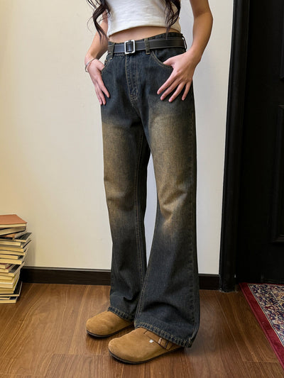 Nine Clean Fit Washed Flared Jeans-korean-fashion-Jeans-Nine's Closet-OH Garments