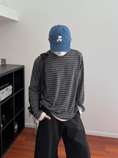 Nine Cozy Stripes T-Shirt-korean-fashion-T-Shirt-Nine's Closet-OH Garments