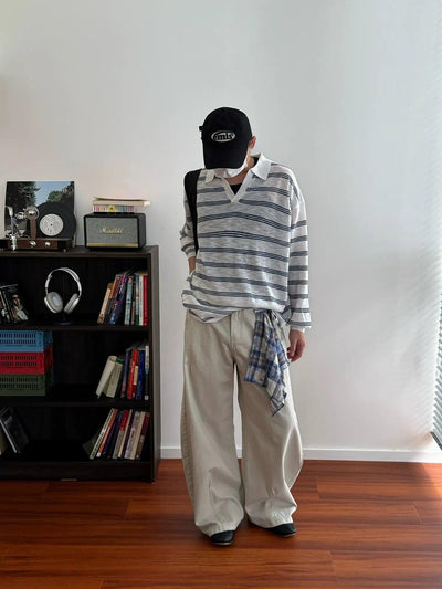 Nine Detachable Scarf Wide Leg Jeans-korean-fashion-Jeans-Nine's Closet-OH Garments