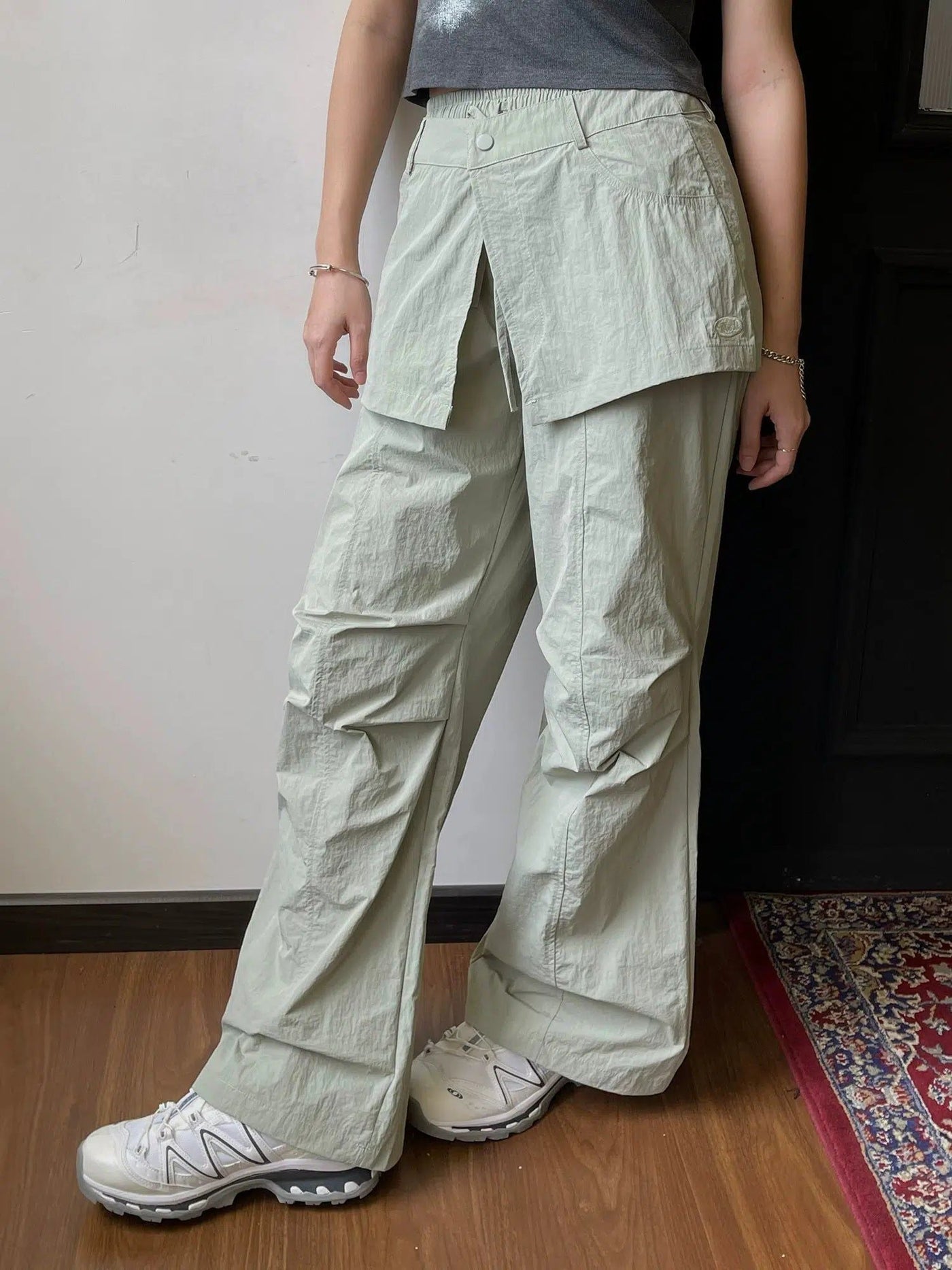 Nine Detachable Skirt Pleated Pants-korean-fashion-Pants-Nine's Closet-OH Garments