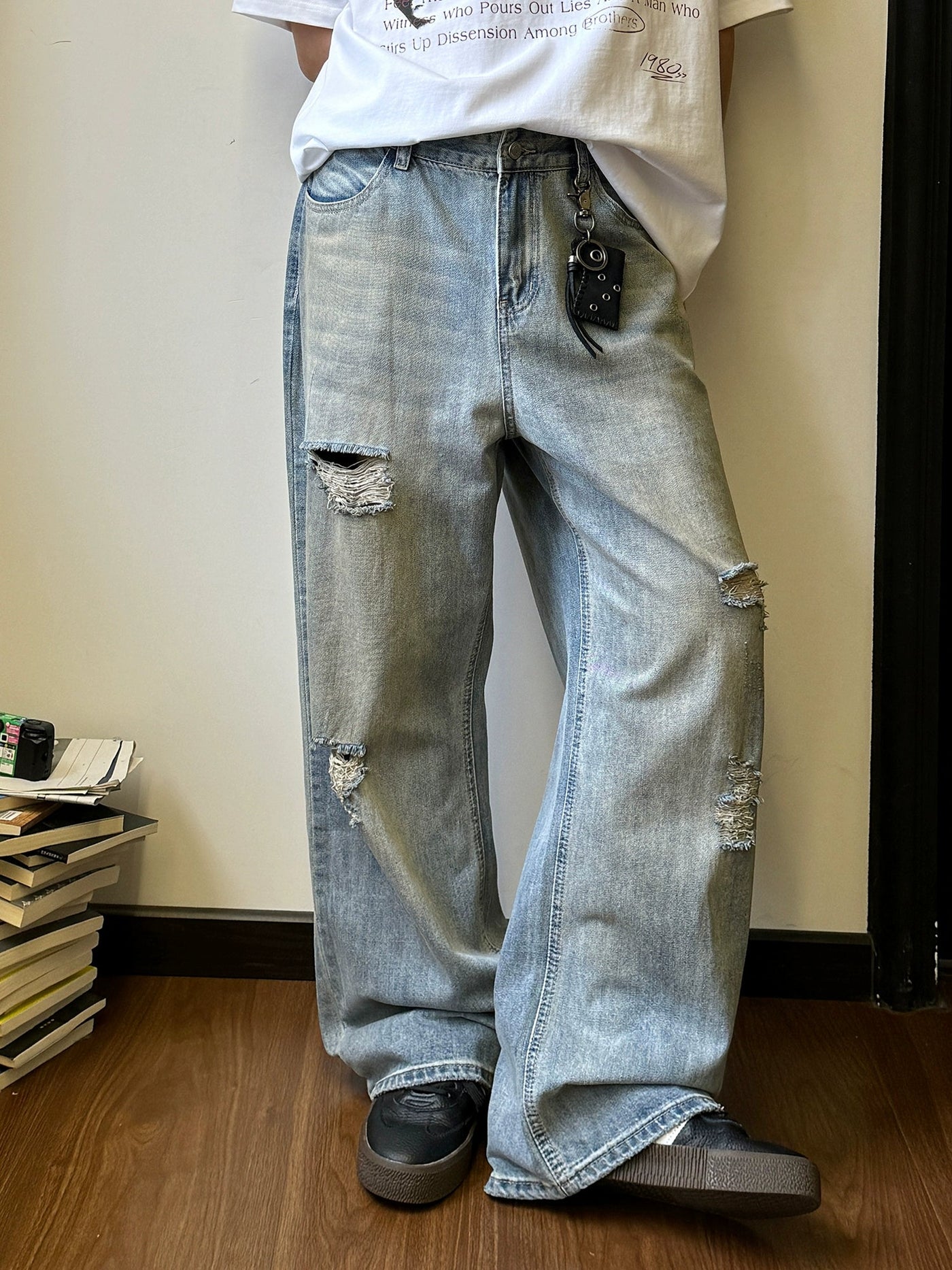 Nine Dirty-Dyed Ripped Jeans-korean-fashion-Jeans-Nine's Closet-OH Garments
