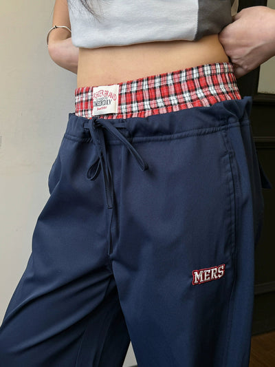 Nine Double Waist Track Pants-korean-fashion-Pants-Nine's Closet-OH Garments