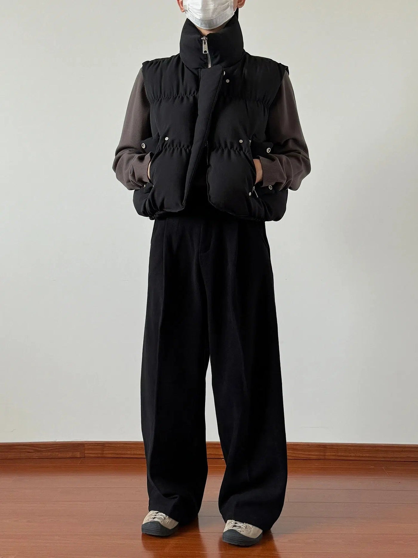 Nine Drapey Textured Vintage Pants-korean-fashion-Pants-Nine's Closet-OH Garments