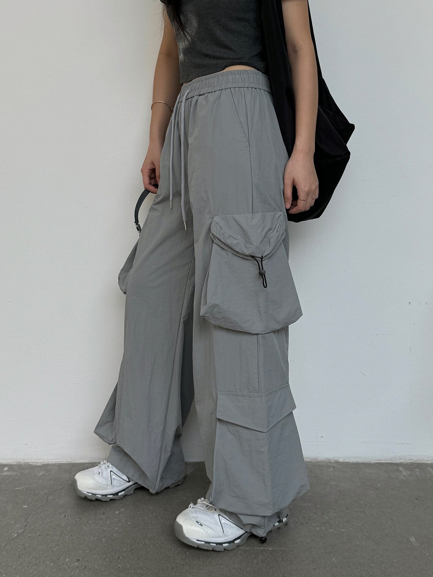 Nine Drawcord Cargo Pants-korean-fashion-Pants-Nine's Closet-OH Garments