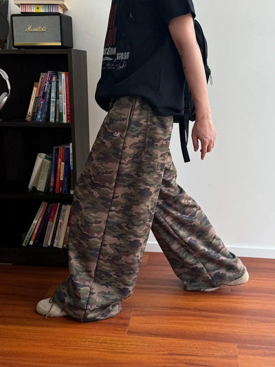 Nine Drawstring Camouflage Pants-korean-fashion-Pants-Nine's Closet-OH Garments
