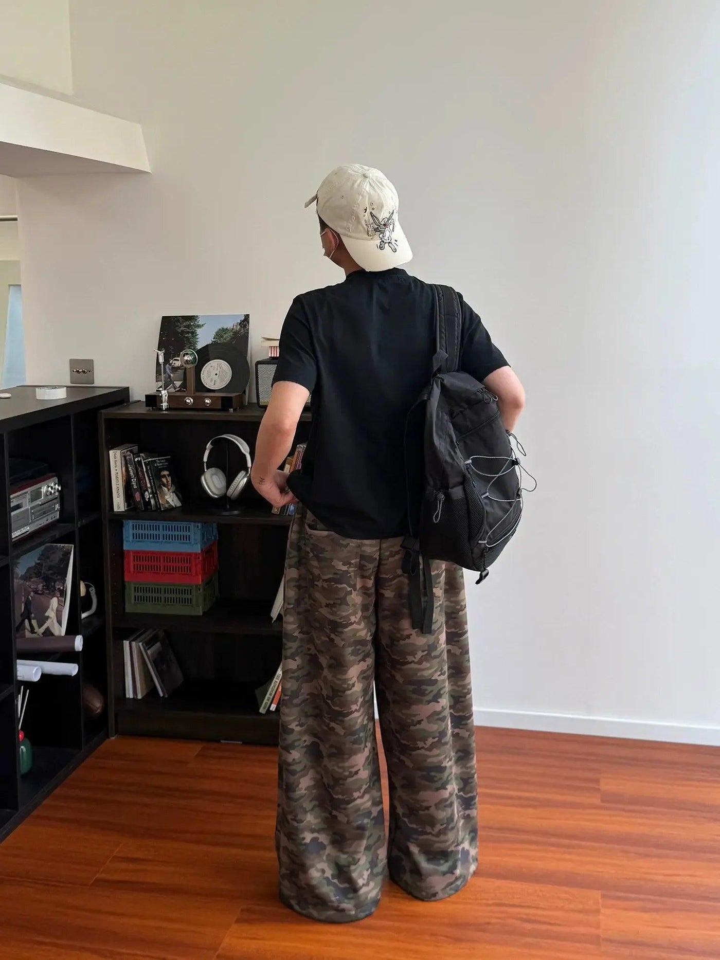 Nine Drawstring Camouflage Pants-korean-fashion-Pants-Nine's Closet-OH Garments
