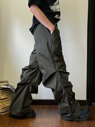Nine Drawstring Wide Leg Track Pants-korean-fashion-Pants-Nine's Closet-OH Garments