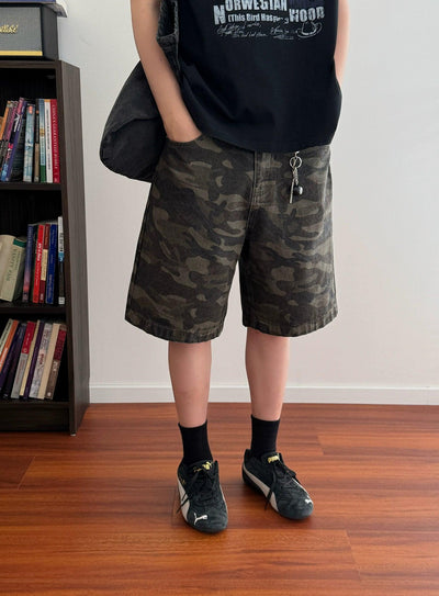 Nine Essential Camouflage Shorts-korean-fashion-Shorts-Nine's Closet-OH Garments