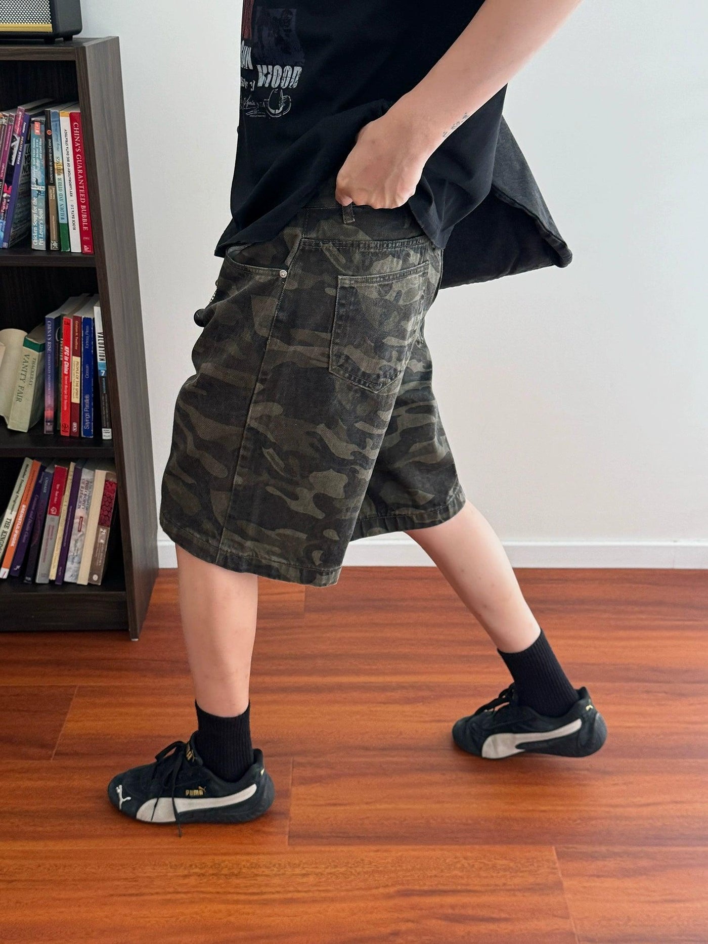 Nine Essential Camouflage Shorts-korean-fashion-Shorts-Nine's Closet-OH Garments