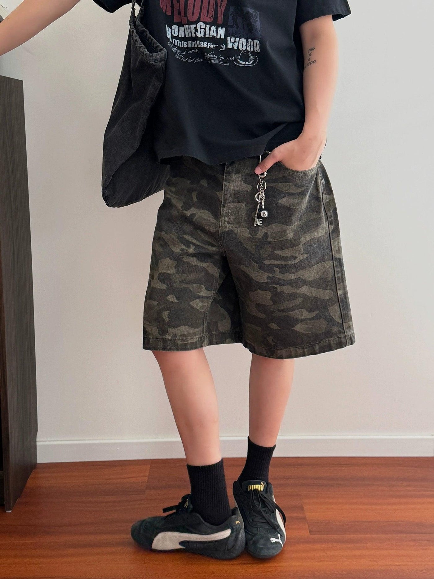 Nine Essential Camouflage Shorts-korean-fashion-Shorts-Nine's Closet-OH Garments