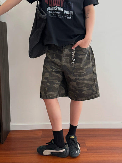 Nine Essential Camouflage Shorts-korean-fashion-Shorts-Nine's Closet-OH Garments