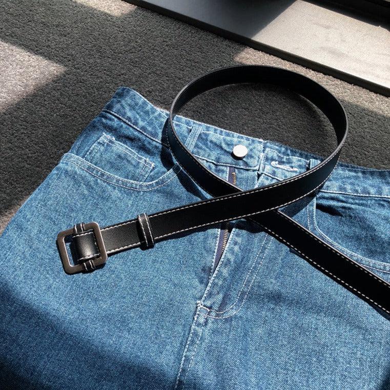 Nine Essential Lined Leather Belt-korean-fashion-Belt-Nine's Closet-OH Garments