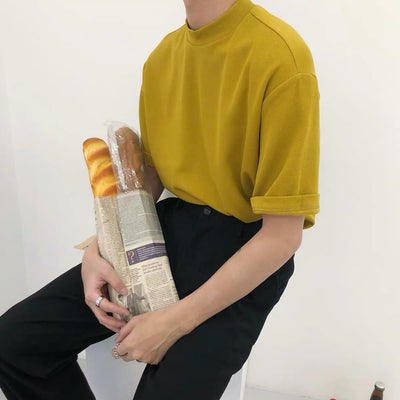 Nine Essential Mock T-Shirt-korean-fashion-T-Shirt-Nine's Closet-OH Garments