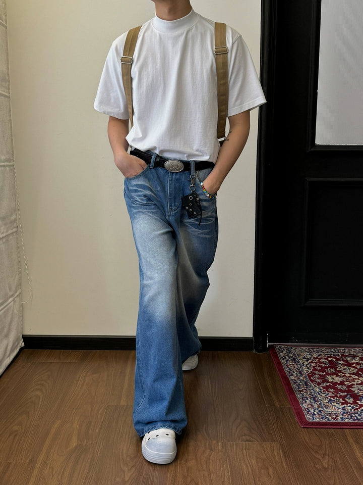 wide stitch jeans | OHOTORO