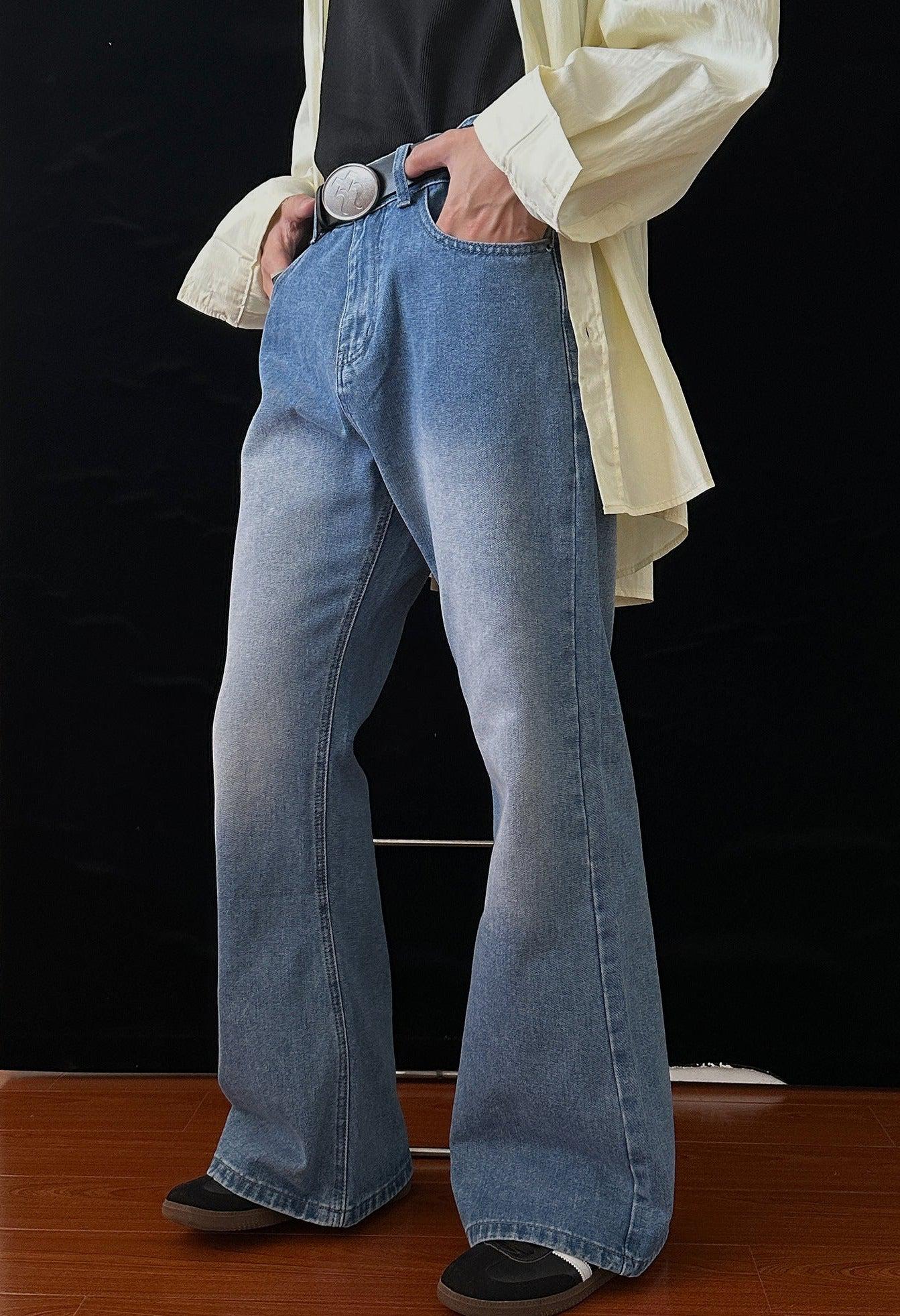 Nine Faded Area Regular Fit Jeans-korean-fashion-Jeans-Nine's Closet-OH Garments