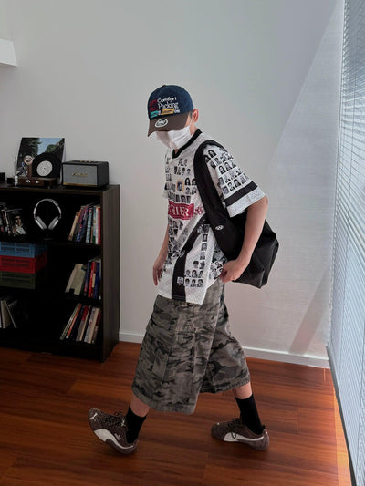 Nine Faded Camouflage Cargo Shorts-korean-fashion-Shorts-Nine's Closet-OH Garments