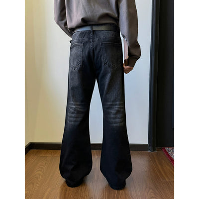 Nine Faded Clean Fit Flared Jeans-korean-fashion-Jeans-Nine's Closet-OH Garments