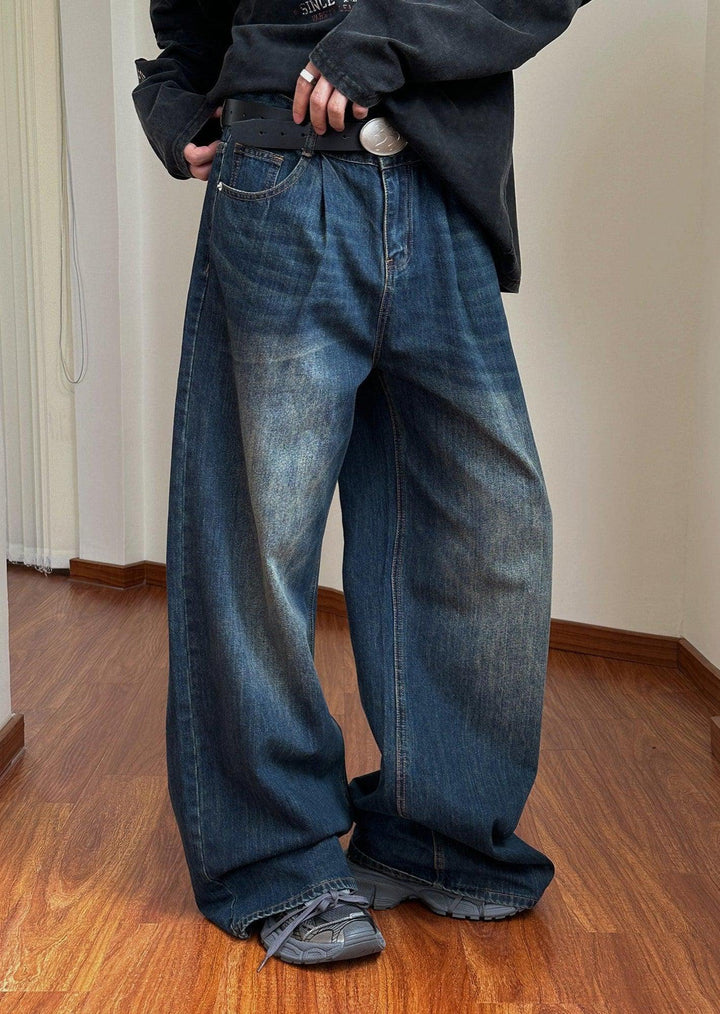上品なブランド Nine Faded Detail Wide Leg Jeans パンツ