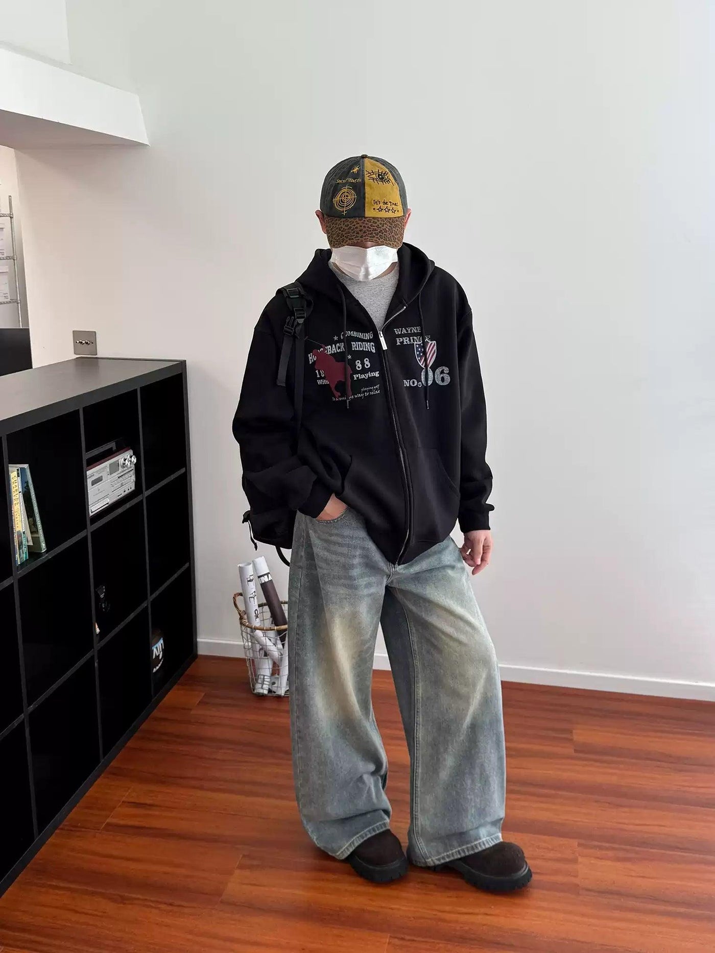 Nine Faded Effect Loose Fit Jeans-korean-fashion-Jeans-Nine's Closet-OH Garments