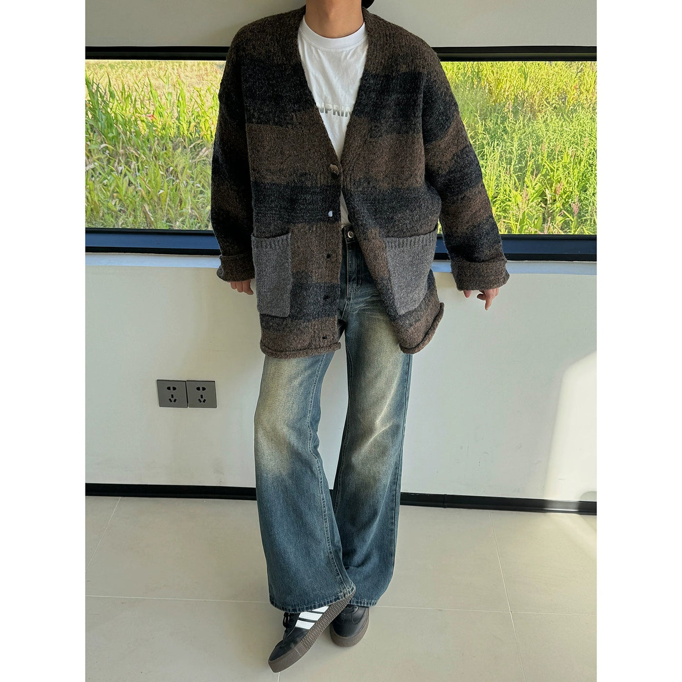 Nine Faded Loose Clean Fit Jeans-korean-fashion-Jeans-Nine's Closet-OH Garments