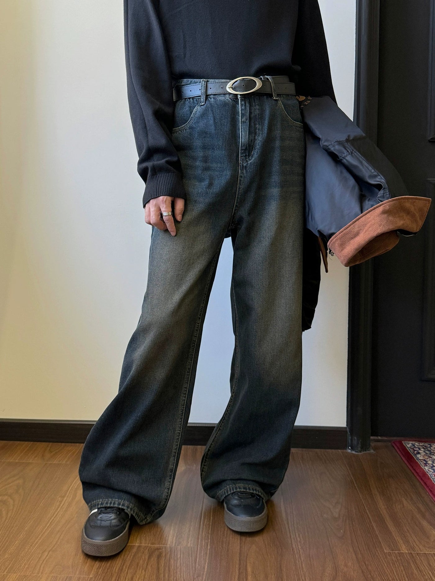 Nine Faded Loose Jeans-korean-fashion-Jeans-Nine's Closet-OH Garments